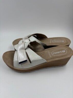 Inblu Silver Soft Footbed Mules Size 36 or 5.5M